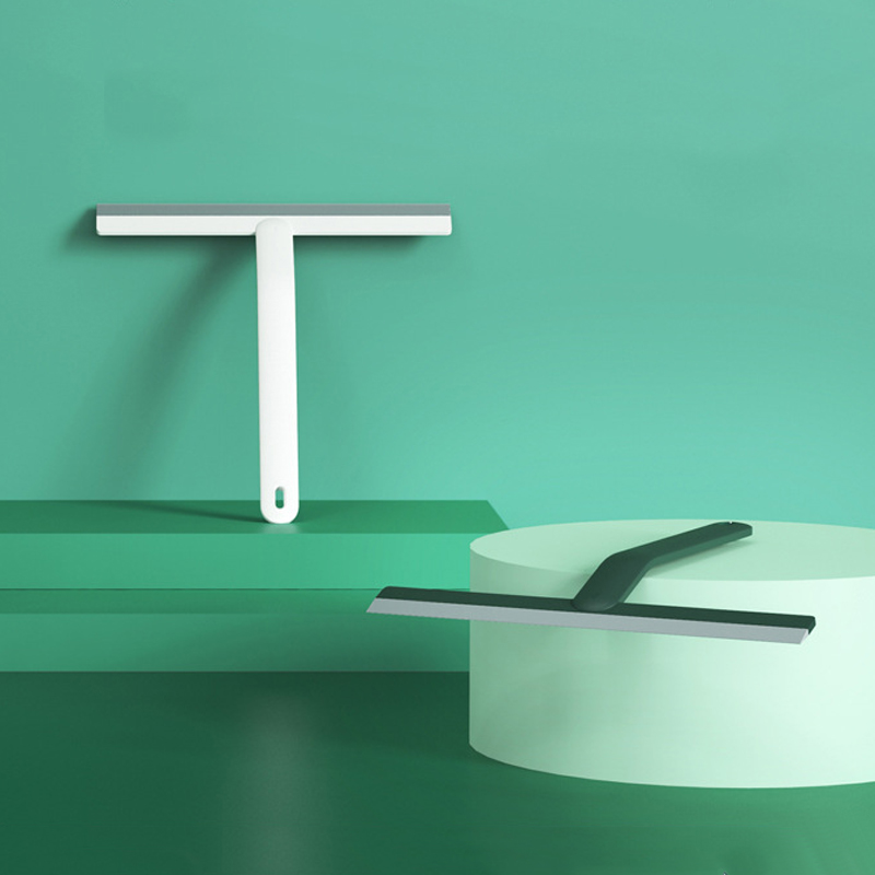 Shower Squeegee Glass Clean Scraper Washing Wiper Hanger Floor Window Cleaning Household Water Wall Hanging Mirror with Handle