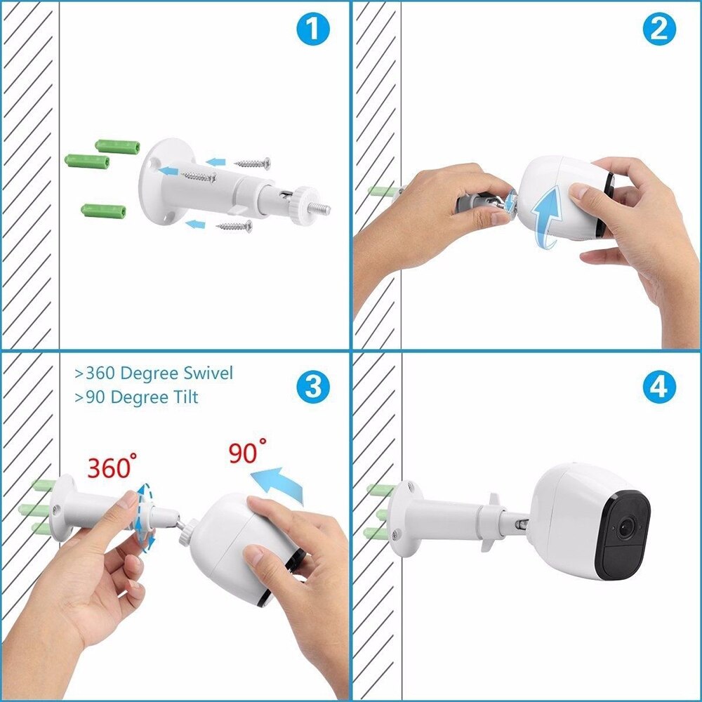 Aluminum alloy bracket Security Wall Indoor Outdoor Adjustable Mount Wall/Ceiling Security Bracket for Arlo or Arlo Pro Camera Cam