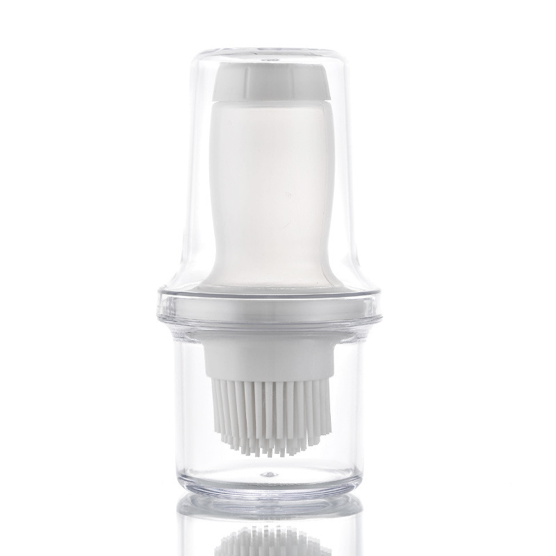 Baking Oil Bottle Brush Barbecue Tool Dustproof Storage Cover Push-on Silicone Barbecue Brush Sauce Brush For Kitchen Accessory