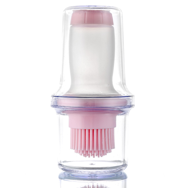 Baking Oil Bottle Brush Barbecue Tool Dustproof Storage Cover Push-on Silicone Barbecue Brush Sauce Brush For Kitchen Accessory