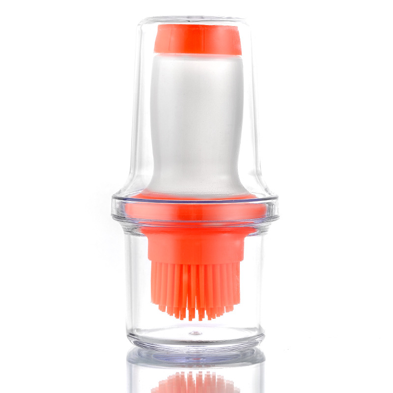 Baking Oil Bottle Brush Barbecue Tool Dustproof Storage Cover Push-on Silicone Barbecue Brush Sauce Brush For Kitchen Accessory