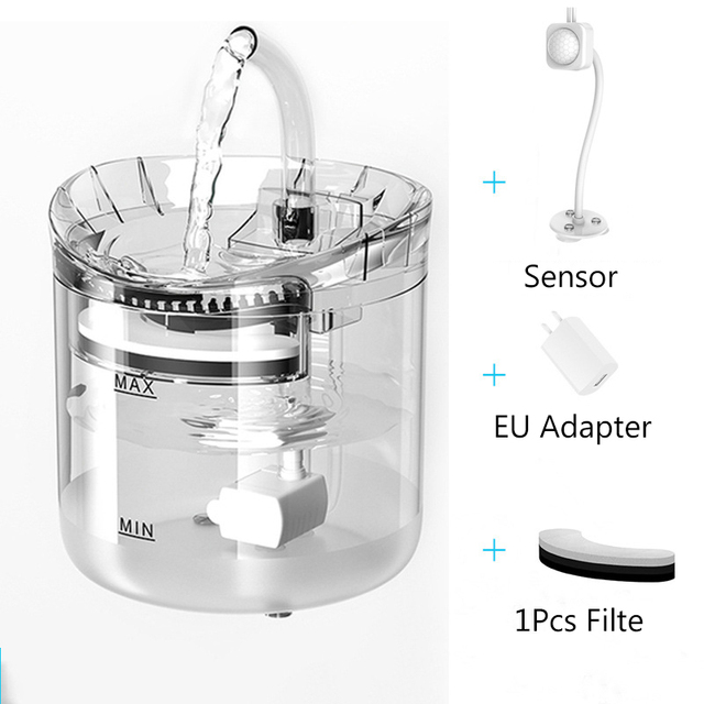 Water Dispensers Cat Water Fountain Filter Automatic Sensor Drinker for Cats Feeder Pet Auto Drinking Fountain for Cats Dogs