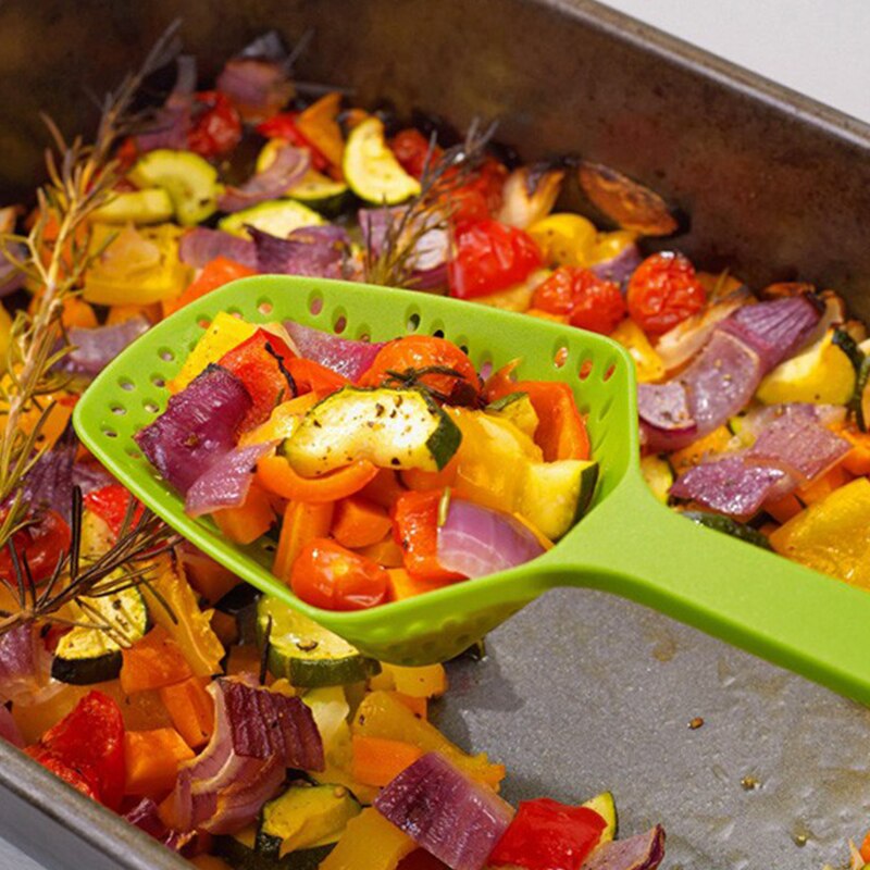 Kitchen Gadgets PP Material Plastic Filter Spoon Shovel Fried Chicken Ice Pasta Large Colander Vegetable Cooking Leaking Tools Kitchen Accessories