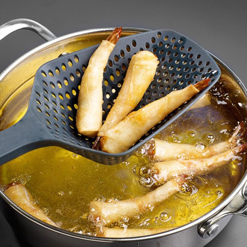 Kitchen Gadgets PP Material Plastic Filter Spoon Shovel Fried Chicken Ice Pasta Large Colander Vegetable Cooking Leaking Tools Kitchen Accessories