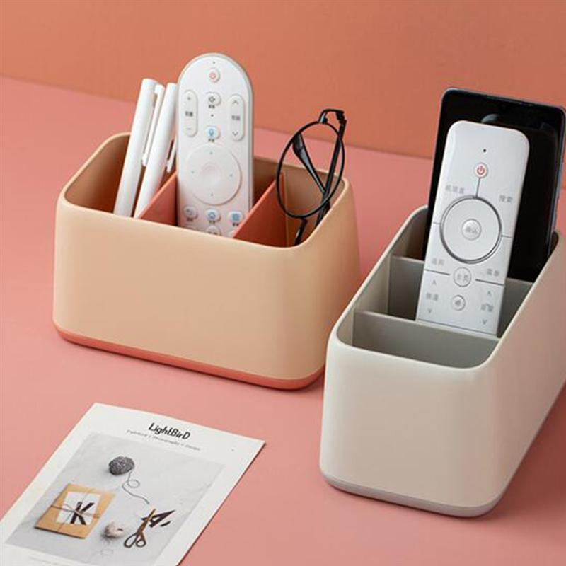 Desktop Remote Control Storage Box Multi Grids Storage Container Sundries Organizer For Home Class 3 Storage Box Tea Table Items