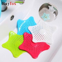 2pcs Star Sewer Outfall Strainer For Bathroom Tools Silicone Pentagram Sink Drain Bathtub Hair Filter Creative Kitchen Gadgets