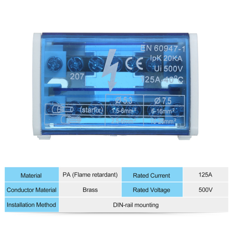Terminal Distribution Box Connection Box Junction Box with Cover Din Rail Terminal Block Line-divider Wire Terminal Block