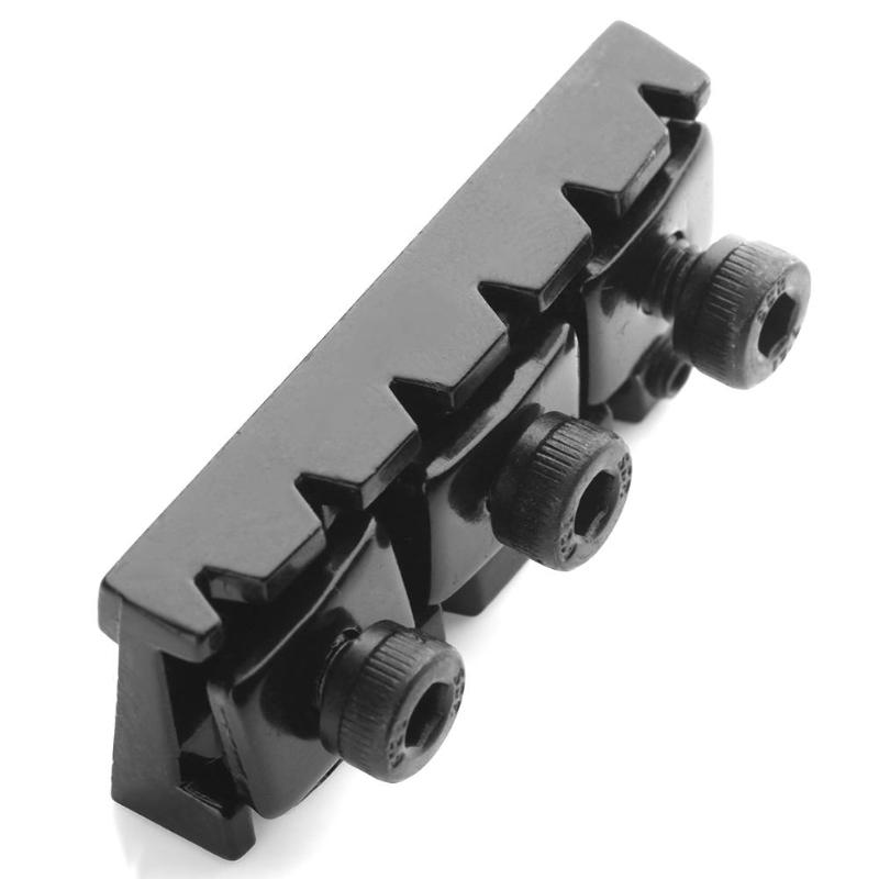 42.5mm Zinc Alloy Electric Guitar Locking Nut String Lock with Allen Wrench for electric guitar black/silver Guitars Accessories