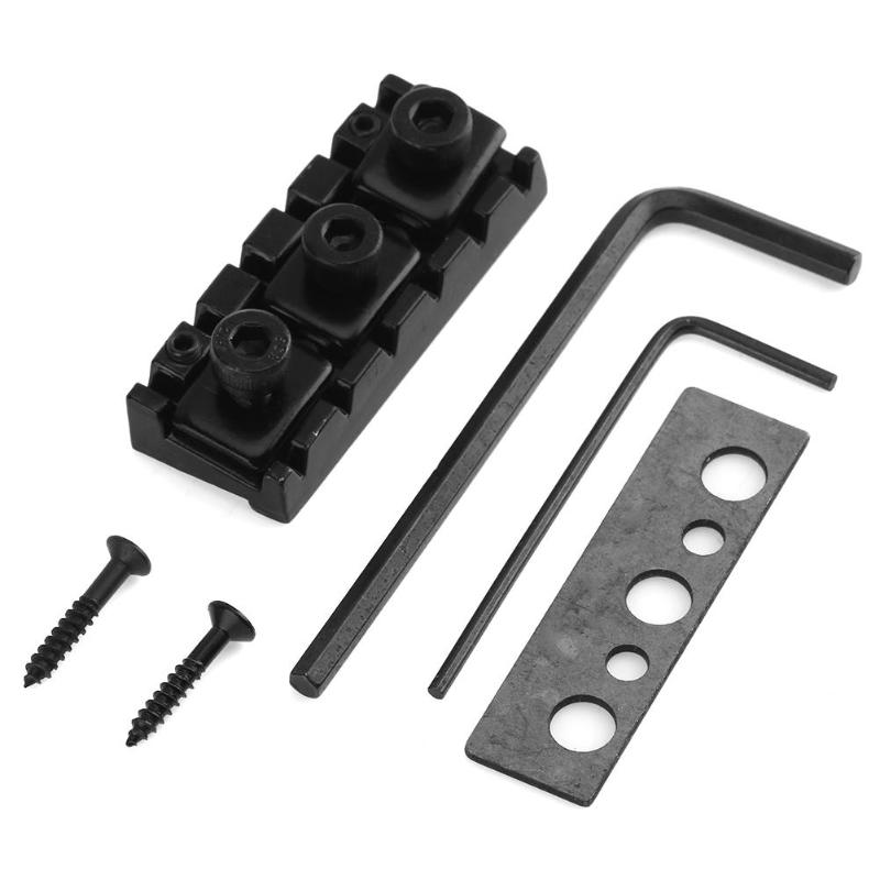 42.5mm Zinc Alloy Electric Guitar Locking Nut String Lock with Allen Wrench for electric guitar black/silver Guitars Accessories