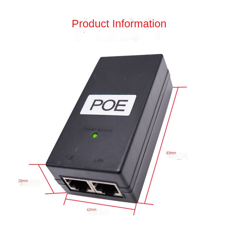 Wireless AP network POE Power Supply DC Adapter 24V 0.5A 24W Desktop POE Power Injector Ethernet Adapter Surveillance CCTV AC/DC Adapter Accessories