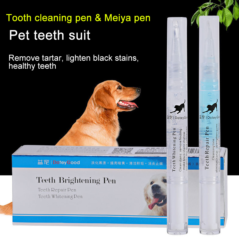 2Pcs Dog Cat Pet Teeth Cleaning Pen Kit Brightening Grooming Toothbrush Dental Calculus Safe Tartar Remove Tool Mouth Fresh New