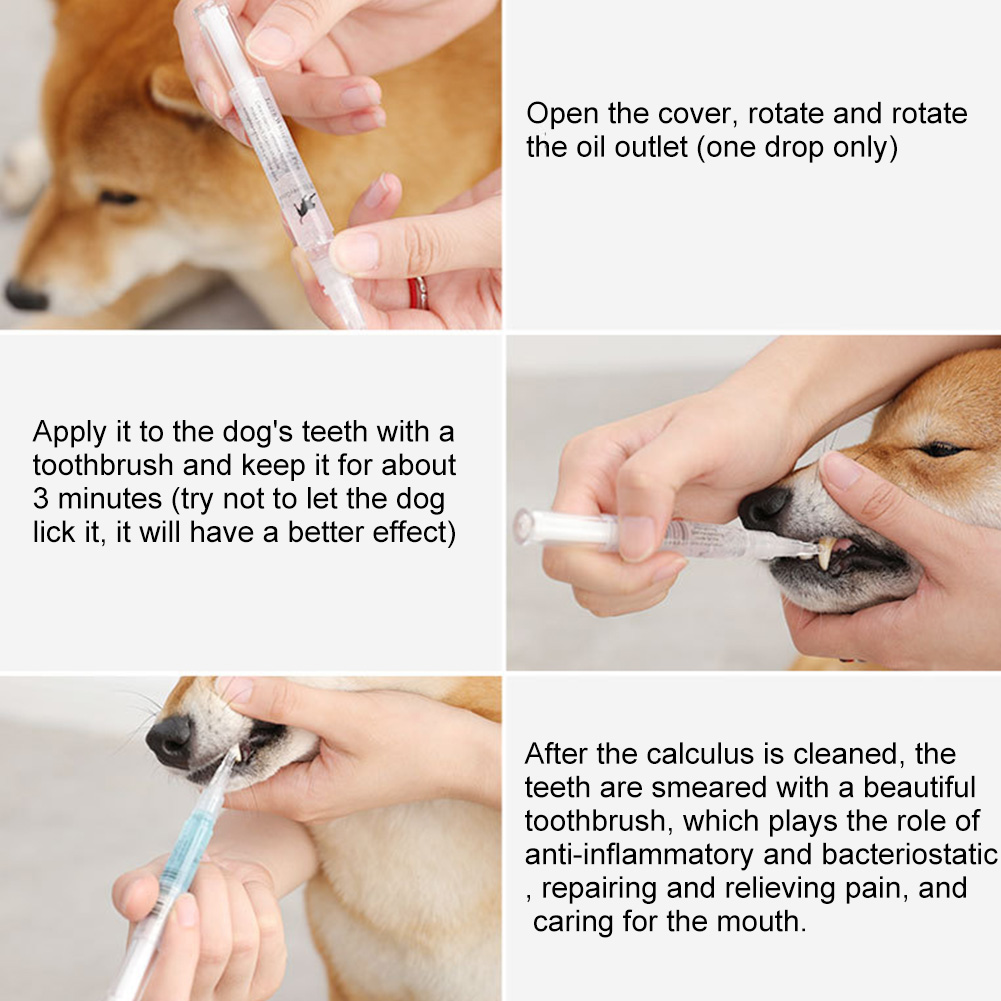 2Pcs Dog Cat Pet Teeth Cleaning Pen Kit Brightening Grooming Toothbrush Dental Calculus Safe Tartar Remove Tool Mouth Fresh New