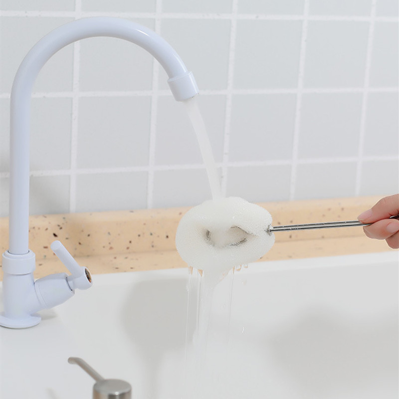 Sponge Cup Brush Long Handle Cup Scrubber Glass Cleaner Drink Wineglass Bottle Glass Cup Cleaning Brush Kitchen Cleaning Tools