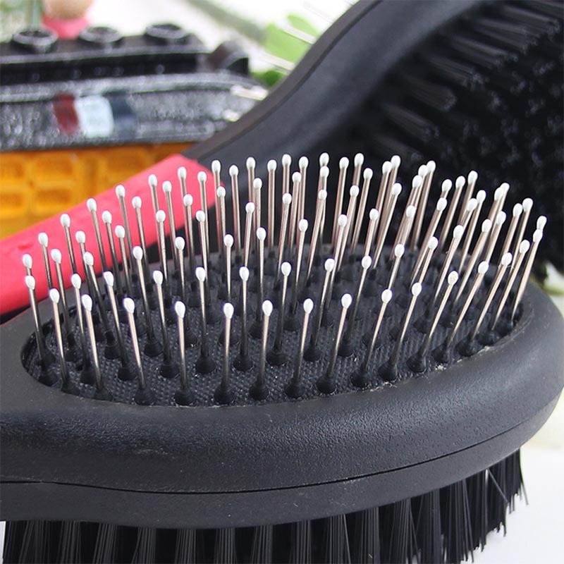 Multifunction Double Faced Pet Dog Comb Long Hair Brush Plastic Handle Puppy Cat Massage Bath Brush Pet Grooming Tool New