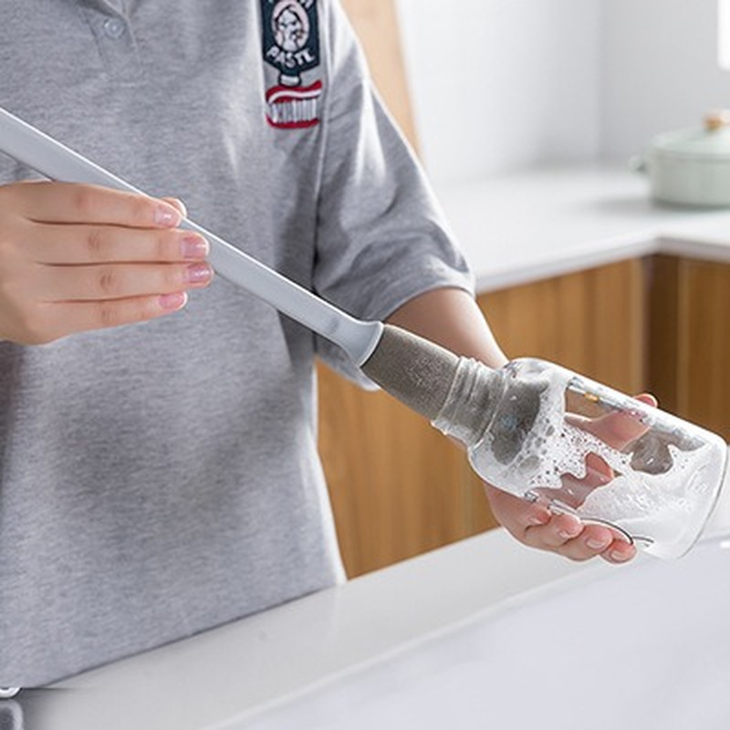 Long Handle Baby Bottle Brush Soft Sponge Brush Water Bottle Glass Cup Washing Cleaner Tool Kitchen Cleaning Tool Specialty Tool