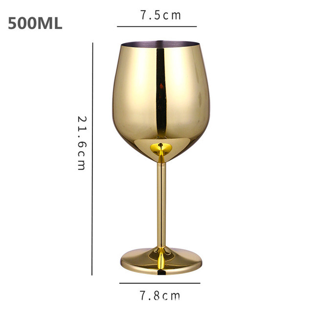 500ML Stainless Steel Wine Glasses Champagne Cup Wine Goblets Cocktail Glass Creative Wine Glass Drinking Tool For Bar Party