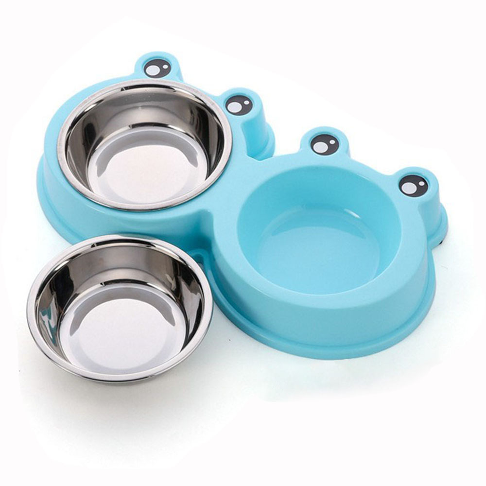 Pet Bowls Duble Bowl Kitten Food Water Feefer Stainless Steel Small Dogs Cats Drinking Dish Feeder for Pet Supplies Feeding Bowl