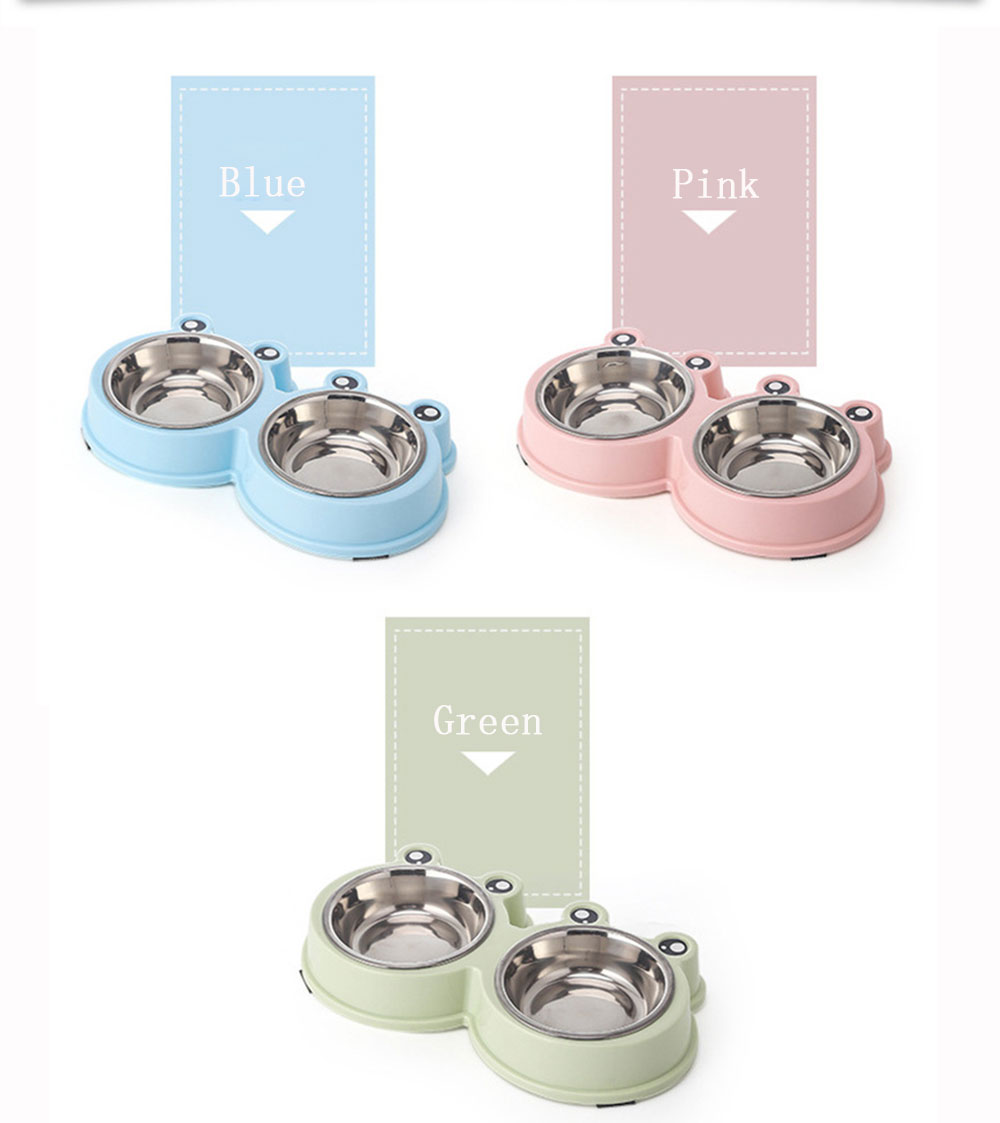 Pet Bowls Duble Bowl Kitten Food Water Feefer Stainless Steel Small Dogs Cats Drinking Dish Feeder for Pet Supplies Feeding Bowl