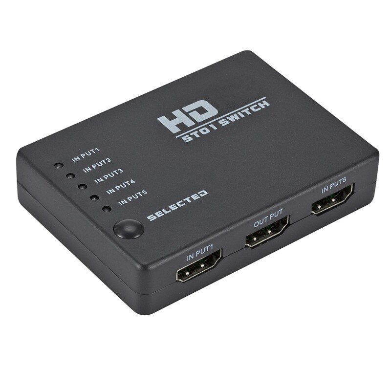 Hdmi 5-port switch HDMI-Compatible Splitter 5 In 1 Out Switcher 5 Port Hub Box Auto Switch 5x1 1080p HD 1.4 with Remote Control for HDTV XBOX  PS3