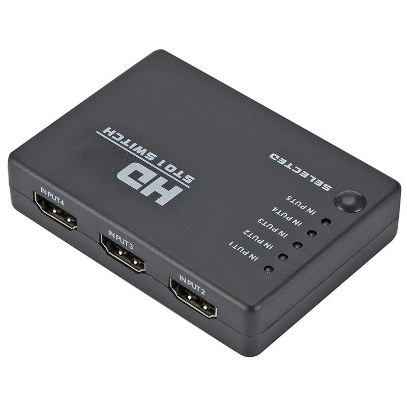 Hdmi 5-port switch HDMI-Compatible Splitter 5 In 1 Out Switcher 5 Port Hub Box Auto Switch 5x1 1080p HD 1.4 with Remote Control for HDTV XBOX  PS3