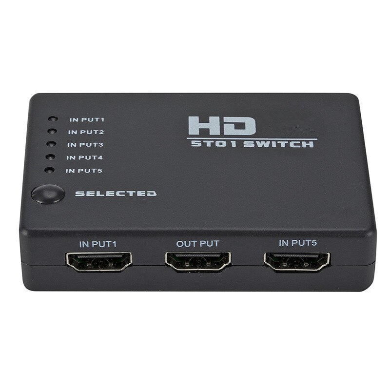 Hdmi 5-port switch HDMI-Compatible Splitter 5 In 1 Out Switcher 5 Port Hub Box Auto Switch 5x1 1080p HD 1.4 with Remote Control for HDTV XBOX  PS3