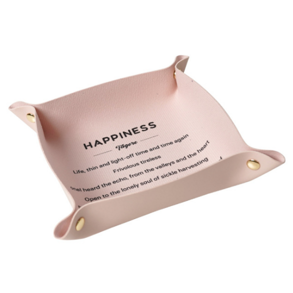 1PC Desktop Storage Key Plate Home Decoration Dice Plate Key Wallet Coin PU Leather Folding Storage Tray Jewelry Box