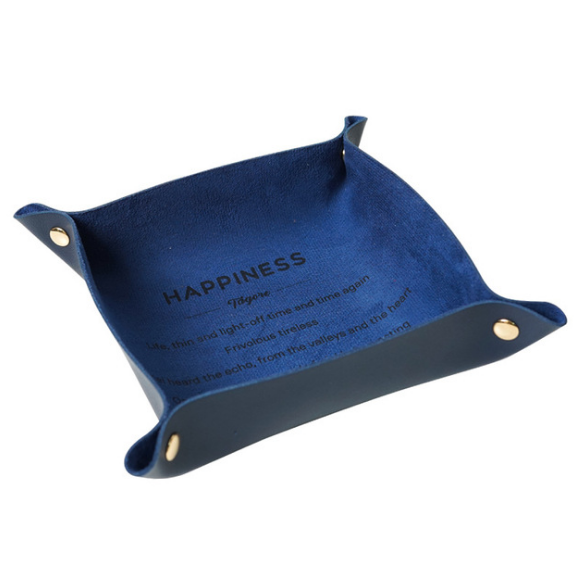 1PC Desktop Storage Key Plate Home Decoration Dice Plate Key Wallet Coin PU Leather Folding Storage Tray Jewelry Box