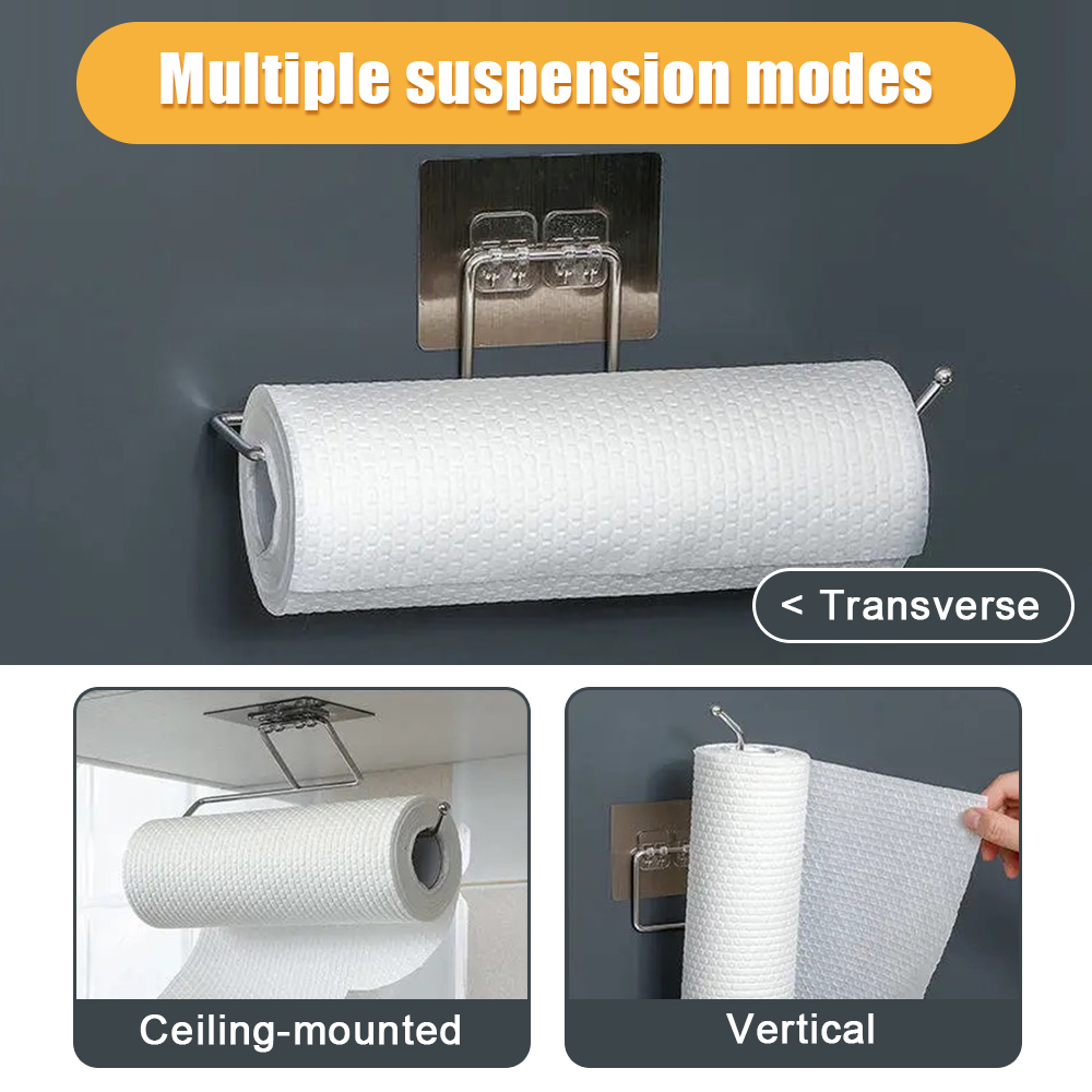 1PCS Kitchen Hanging Toilet Paper Holder Roll Paper Holder Bathroom Towel Rack Stand Stand Paper Rack Home Storage Racks