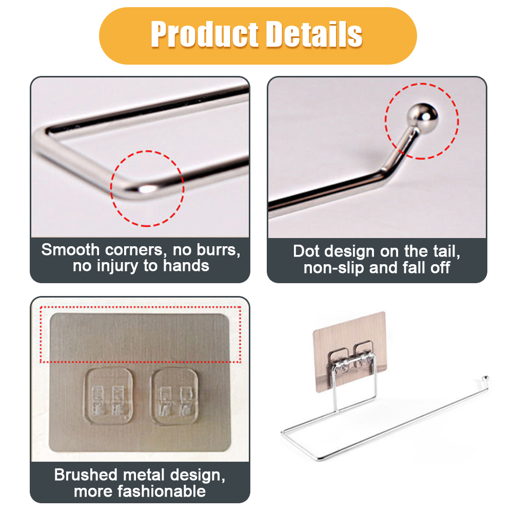 1PCS Kitchen Hanging Toilet Paper Holder Roll Paper Holder Bathroom Towel Rack Stand Stand Paper Rack Home Storage Racks