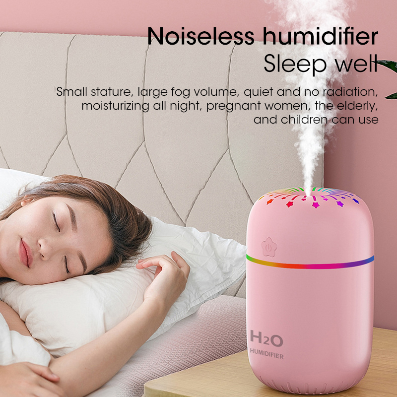 Mini Car Air Humidifier USB Ultrasonic Essential Oil Diffuser Smart Purifier Home Aroma Anion Mist Maker LED Night Light