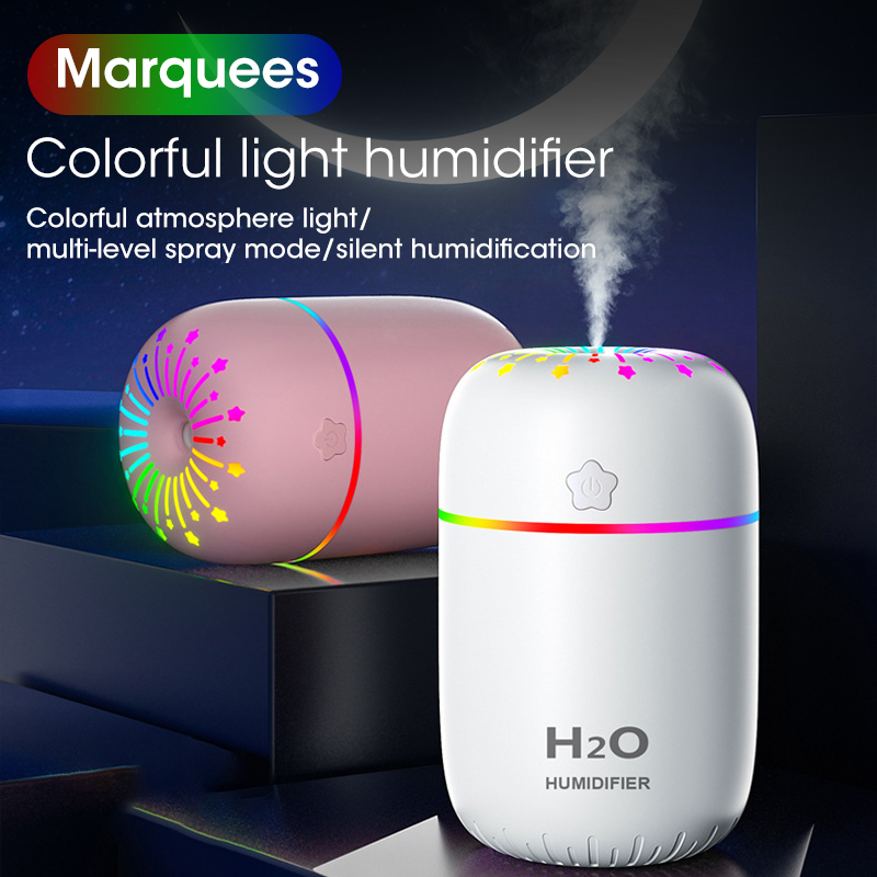 Mini Car Air Humidifier USB Ultrasonic Essential Oil Diffuser Smart Purifier Home Aroma Anion Mist Maker LED Night Light