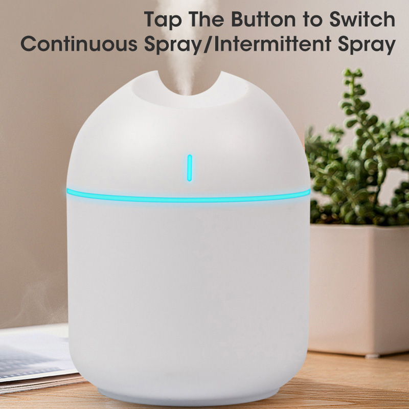 Portable Humidifier 250Ml Essential Oil Diffuser USB Auto Off with LED Light for Home Car Mist Maker Face Steamer