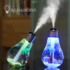 Bulb Humidifier 400ml USB Air Humidifier Colorful LED Night Lamp Essential Oil Diffuser for Home Office