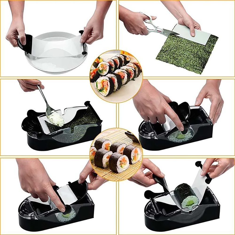 DIY Magic Rice Mold Sushi Maker Roller Machine Japanese Bento Vegetable Meat Sushi Rolling Tool Kitchen Gadgets Accessories New