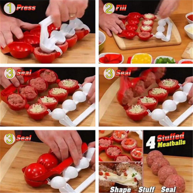 1PC New Meatball Mold Making Fish Ball Christmas Kitchen Self Stuffing Food Cooking Ball Machine Kitchen Tools Accessories
