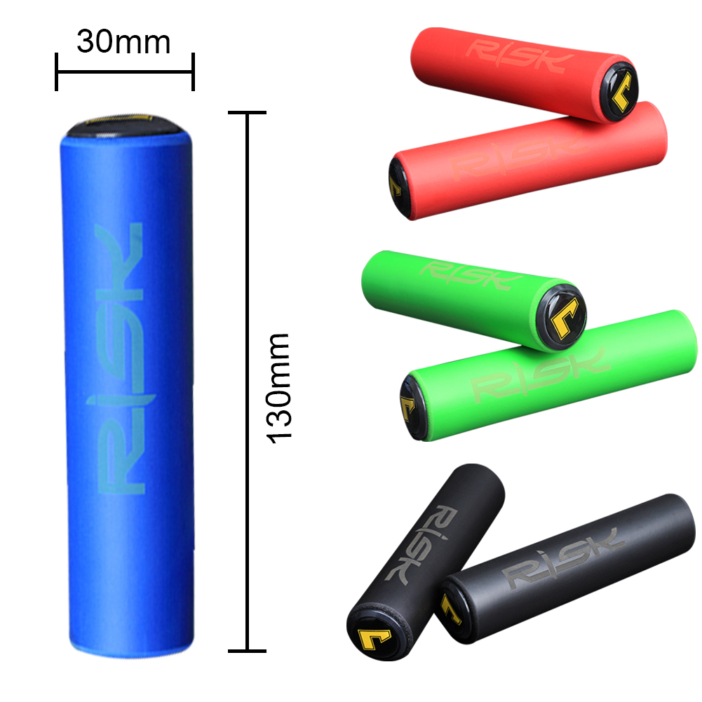 1 Pair Bicycle Silicone Handlebar Grips Mountain Bike Anti-slip Handle Bar Biking Portable Dustproof Cycling Parts for RISK