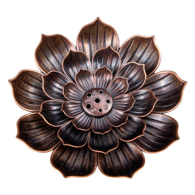 Home Incense Burner Reflux Stick Incense Holder Buddhism Decoration Coil Censer With Lotus Flower Shape Bronze / Copper Zen Budd