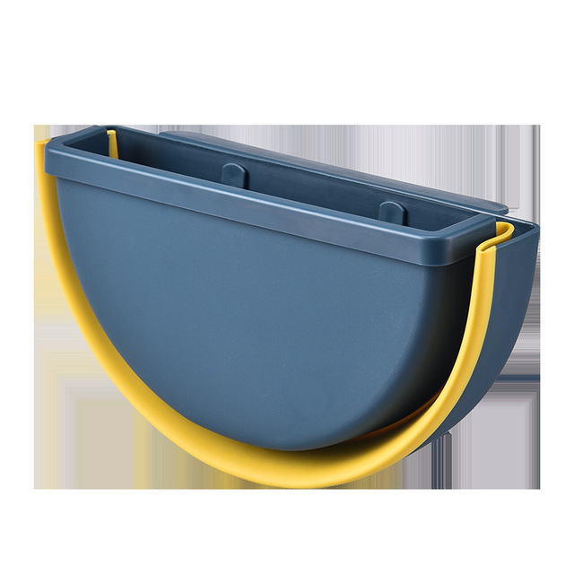 Kitchen Cabinet Door Hanging Trash Can Folding Waste Bin for Bathroom Toilet Waste Storage Bucket Wall Mounted Trash Bin