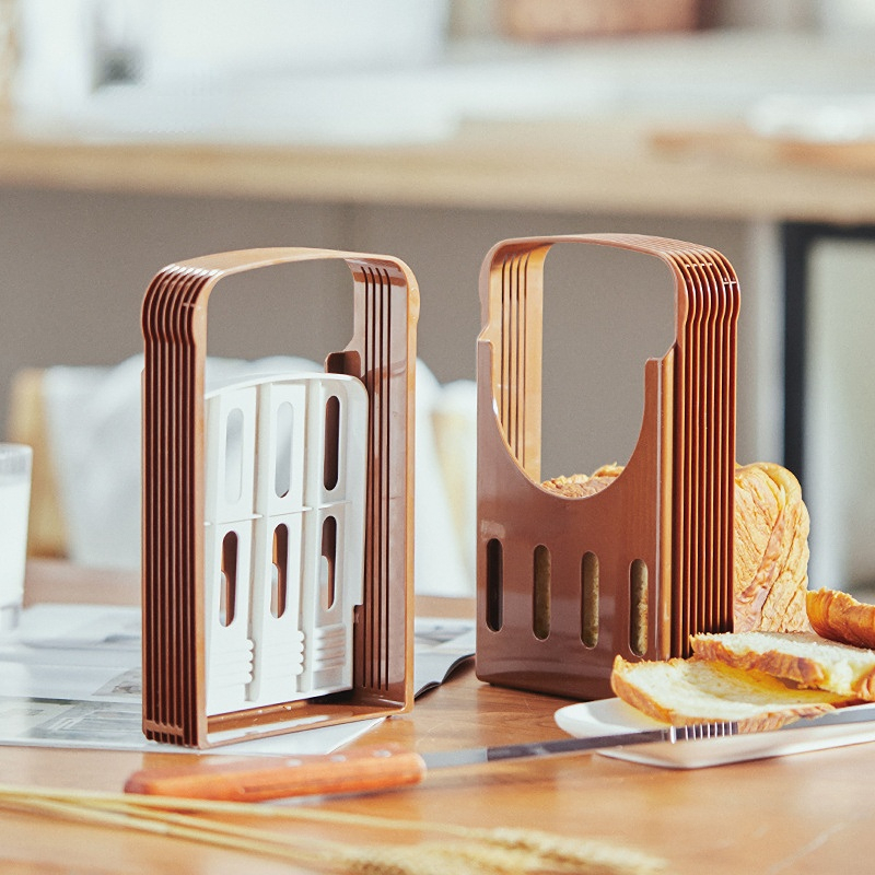 Plastic Foldable Toast Bread Slicer Loaf Toast Cutter Knife Convenient Slicing Cutting Guide Mold Cakes Split Kitchen Tool