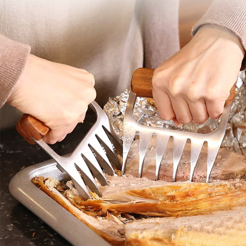 2pcs Bear Claws Meat Grinder Tear Barbecue Fork Meat Tools Outdoor Pull Meat Shred Pork Clamp Bear Claws Kitchen Barbecue Fork