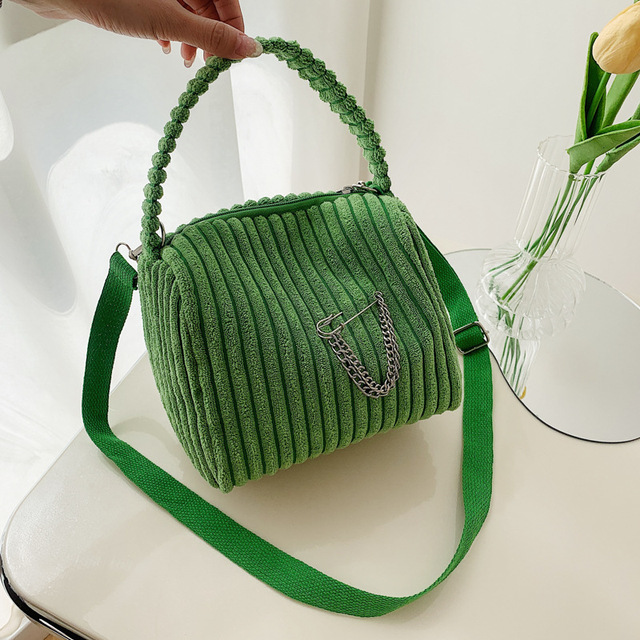 Women Corduroy Vintage Shoulder Bag for Women Small Cotton Canvas Handbag Casual Tote Female Crossbody Bag Zipper Messenger Bags