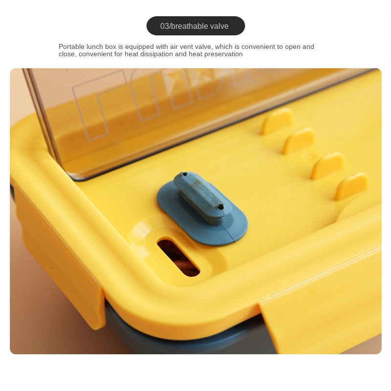 New Microwave Lunch Box Portable 2 Layer Food Container Healthy Lunch Bento Boxes Lunchbox with Cutlery