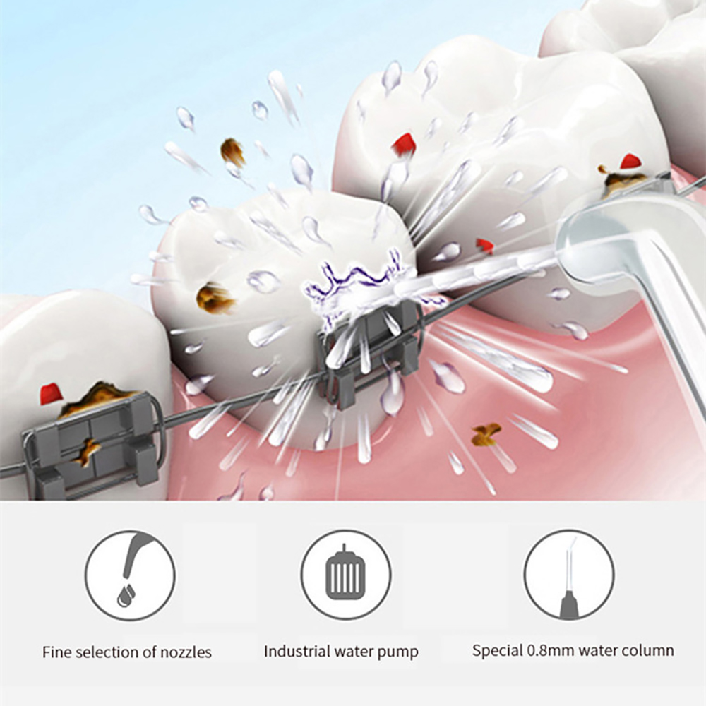 800ML Teeth Cleaner Water Flosser Dental Oral Irrigator Home Use Irrigation Nozzles Household Tooth Pick Water Pick Jet