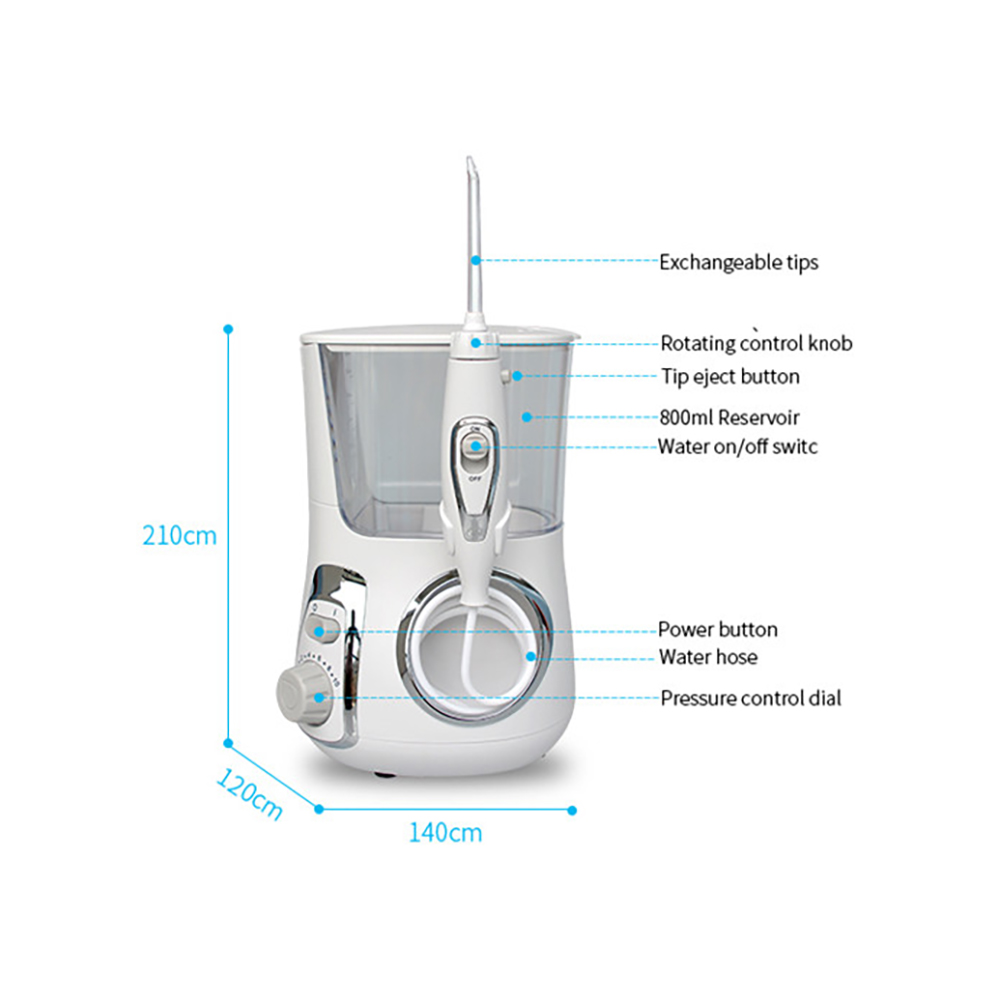 800ML Teeth Cleaner Water Flosser Dental Oral Irrigator Home Use Irrigation Nozzles Household Tooth Pick Water Pick Jet