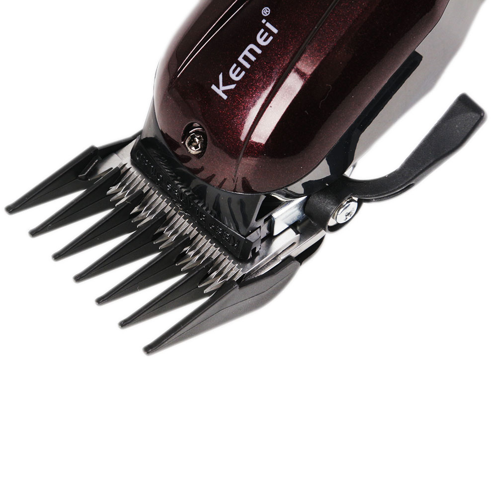 Professional Titanium Blade Corded Electric Haircut Cutting Machine Barber + Limit Comb For Kids Adult Men Kemei 110-240v