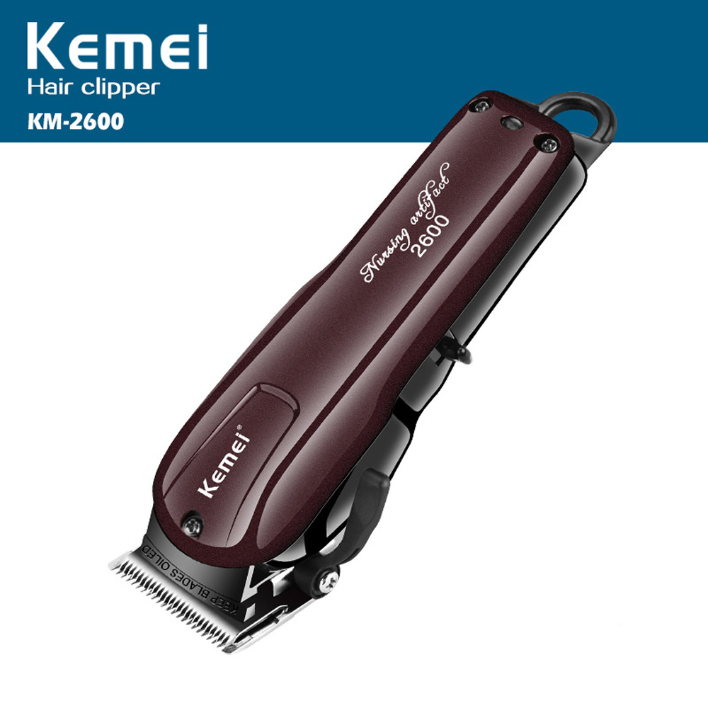 Professional Titanium Blade Corded Electric Haircut Cutting Machine Barber + Limit Comb For Kids Adult Men Kemei 110-240v