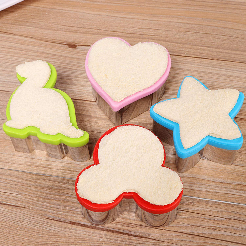 1PC Cartoon Kitchen Cake Bread Sandwich Mold  Cartoon Omelet Stainless Steel Bread Mould Cookie Cutters Mold