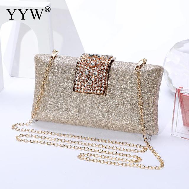 Flash Promotion Evening Bags Luxury Ladies Sparkly Rhinestone Long Evening Clutch Bag Elegant Handbags Clutch Bags Highclass