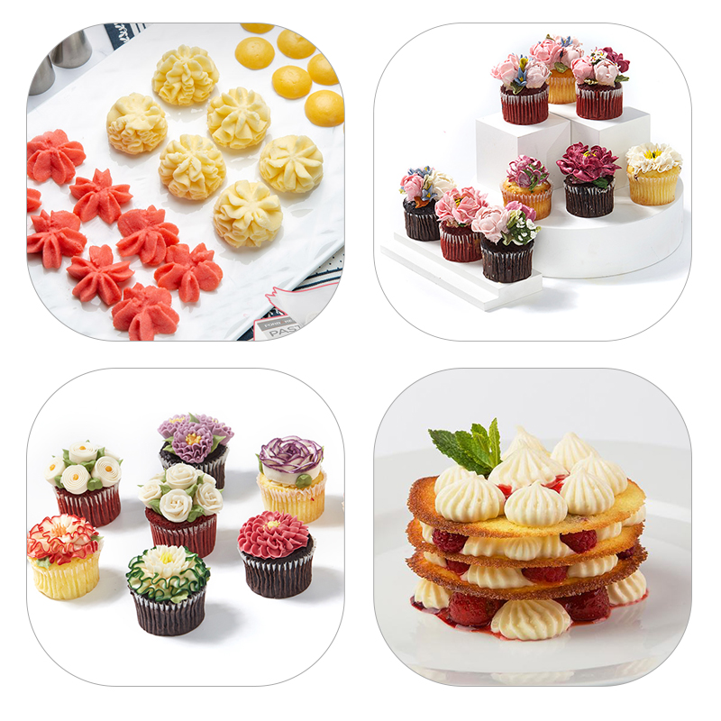 24 Pcs Set Pastry Bag and Stainless Steel Cake Nozzle Kitchen Accessories for Decorating Bakery Confectionery Equipment
