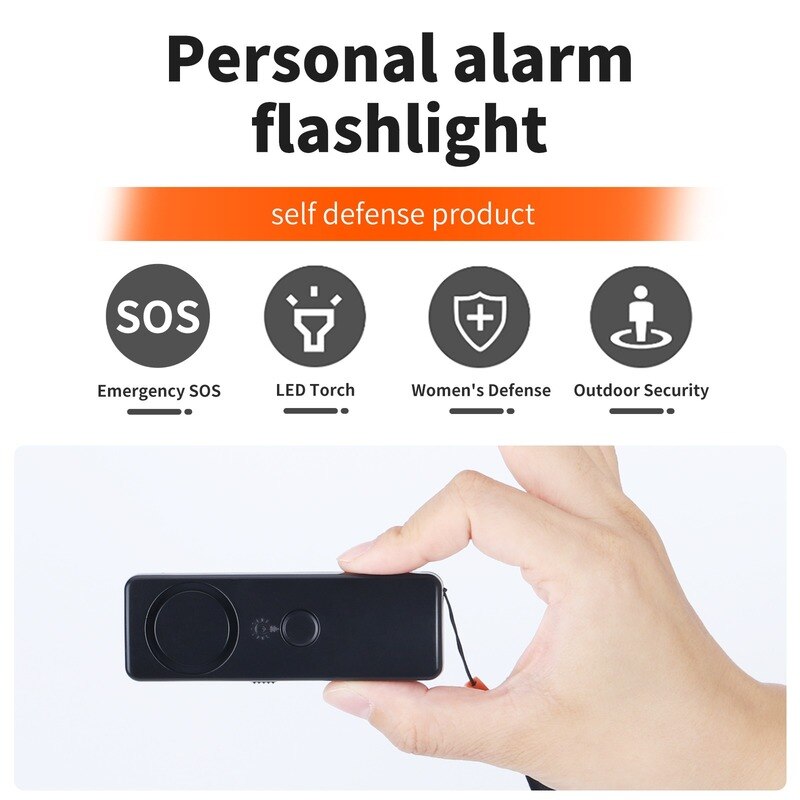 Self-defense lamp anti-wolf artifact 125dB Self Defense Anti-rape Device Dual Speakers Loud Alarm Alert Attack Panic Safety Personal Security Keychain Bag Pendant